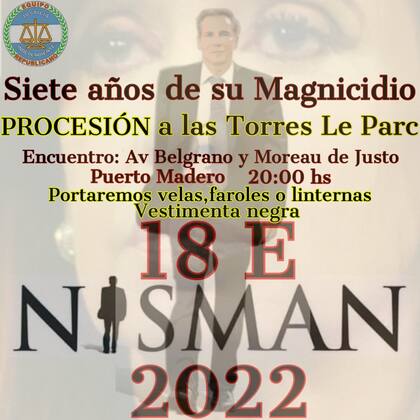 Convocatoria por las redes a la procesión en homenaje a Alberto Nisman