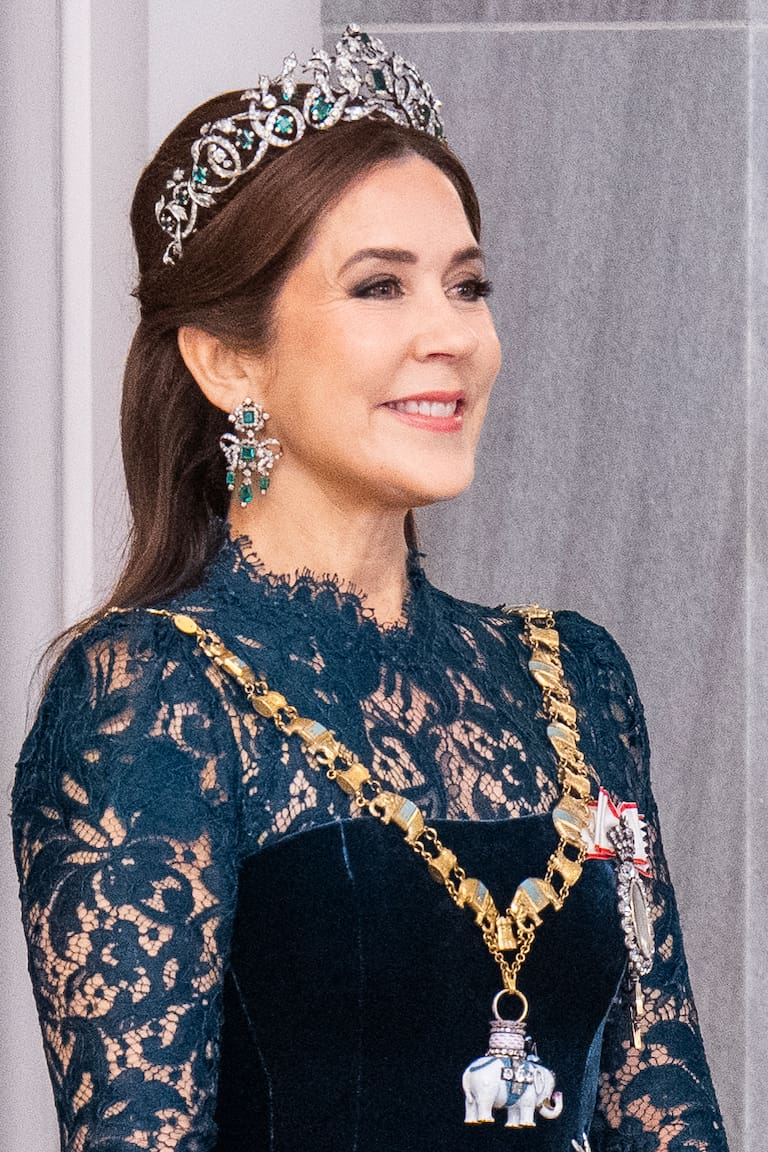 COPENHAGEN, DENMARK - JANUARY 1: Queen Mary of Denmark during a New Year's Gala at Amalienborg Palace on January 1, 2025 in Copenhagen, Denmark. (Photo by Martin Sylvest Andersen/Getty Images)