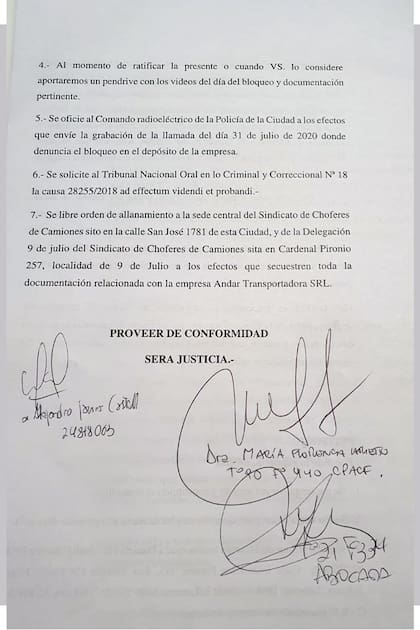 Copia de la denuncia presentada por el empresario