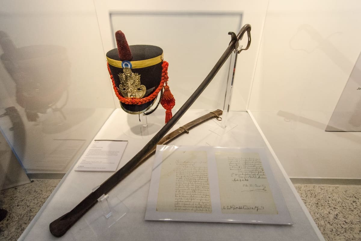 Copia de una carta de San Martín en el Museo Malvinas