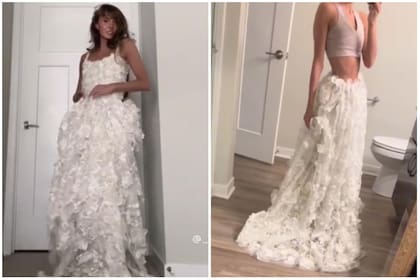 Copió un vestido de novia de miles de dólares por solo 250 y sorprendió con el resultado (Foto: TikTok @_boringbb)