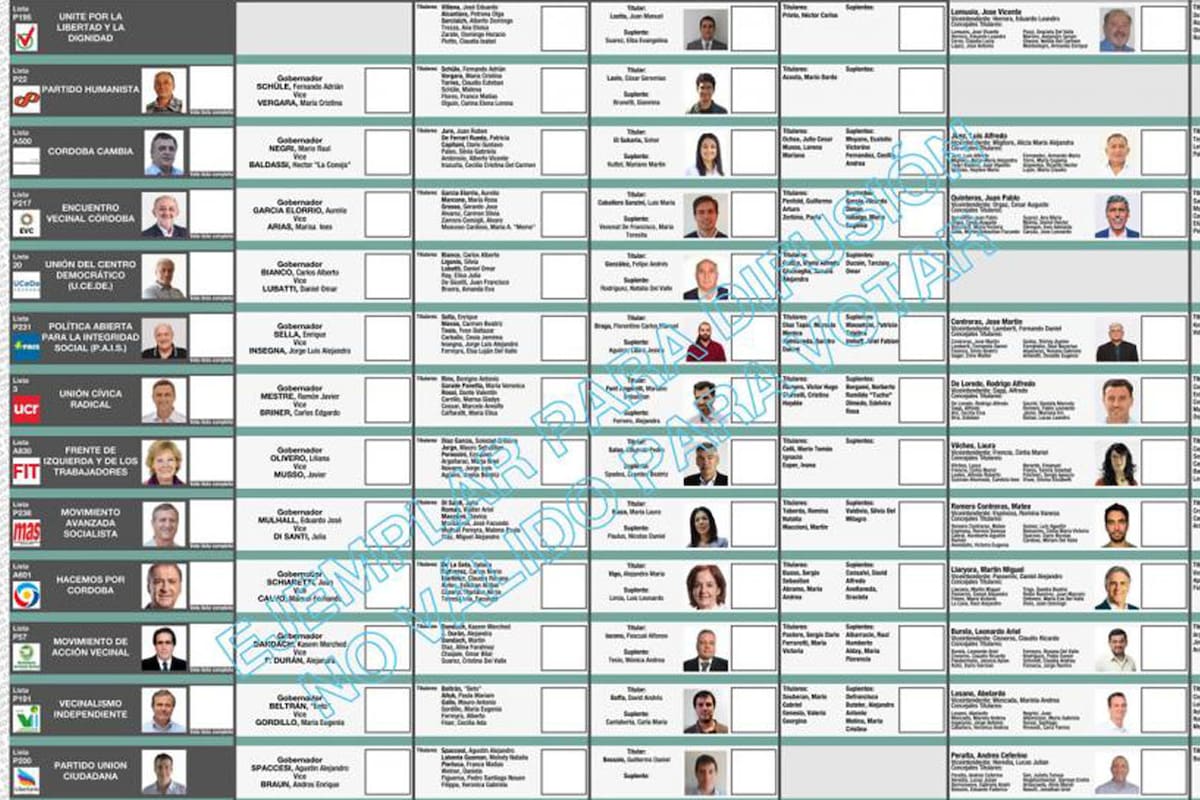 Córdoba: dudas y críticas por la Boleta Única de Sufragio que se usará el domingo 14