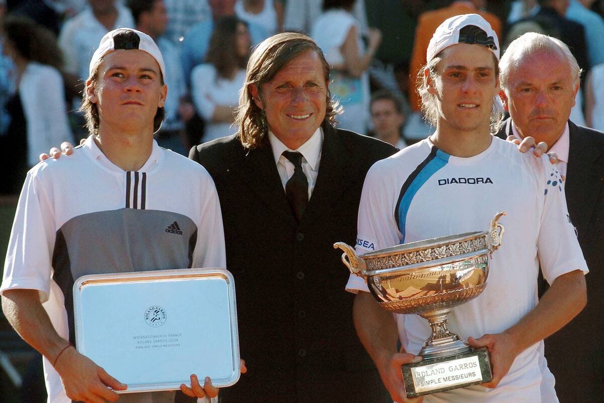 Coria y Gaudio, en la final de Roland Garros 2004