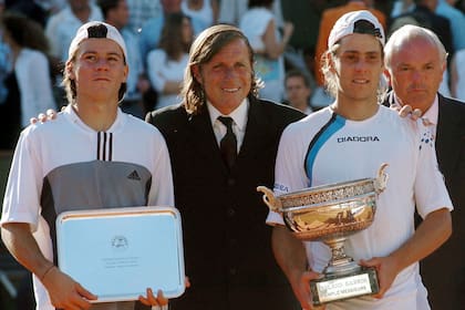 Coria y Gaudio, en la final de Roland Garros 2004