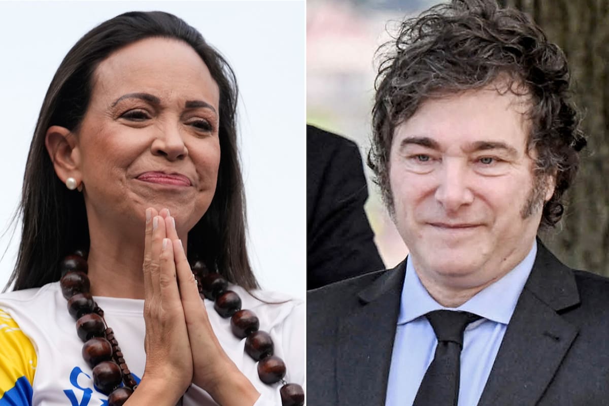 Corina Machado y Javier Milei