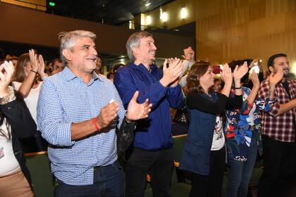 Correa, junto a Máximo Kirchner, Vanesa Siley, y Mayra Mendoza, entre otros, el 23 de marzo, en la UOM de Quilmes