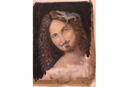 Una San Juan Bautista parecido al de Leonardo, con un yacaré en la frente