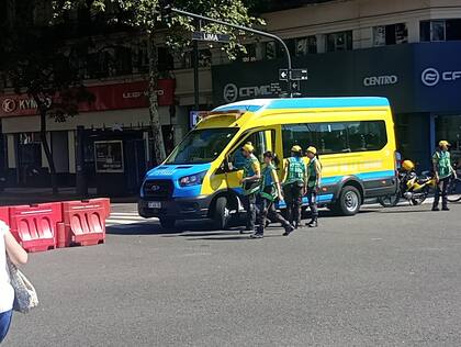 Corte de tránsito en Avenida de Mayo y 9 de Julio