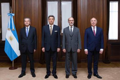 Los jueces de la Corte Suprema: Juan Carlos Maqueda, Horacio Rosatti, Carlos Rosenkrantz y Ricardo Luis Lorenzetti