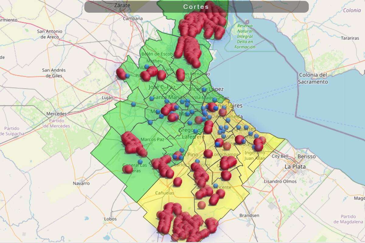Cortes de luz en AMBA: mirá cómo está tu zona en tiempo real