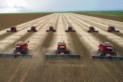 Cosecha de soja en Cuiabá, en la zona de Mato Grosso, Brasil