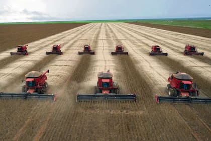 Cosecha de soja en Cuiabá, en la zona de Mato Grosso, Brasil
