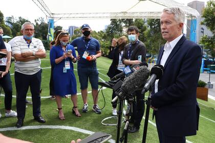 Craig Tiley, el director del Australian Open, durante una rueda de prensa