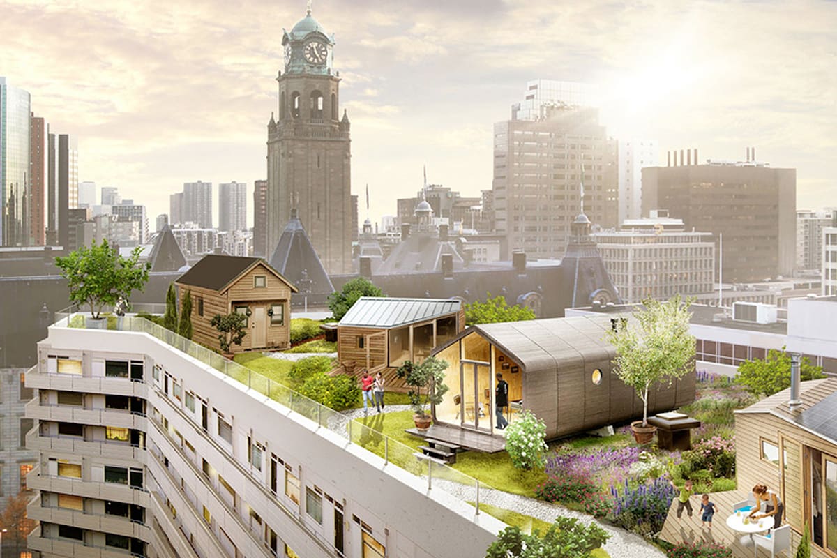 Crear pequeñas urbanizaciones en las azoteas de los edificios