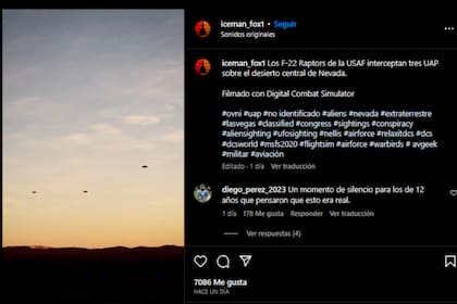 Crearon un video con presencia de ovnis (Foto Instagram @iceman_fox1)