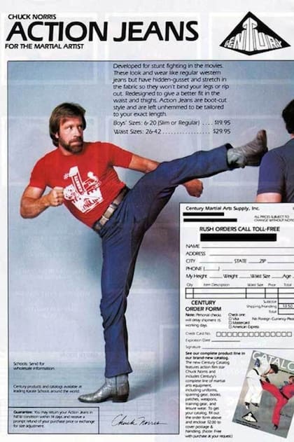 Creó su propia marca de jeans, especiales para pegar patadas y que no se descosan ni se rajen