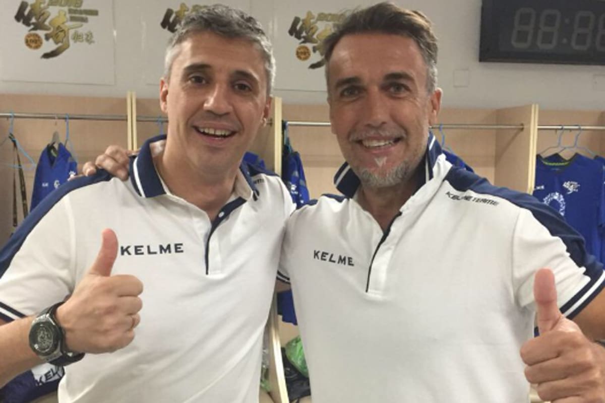 Crespo y Batistuta, juntos, al menos para la foto