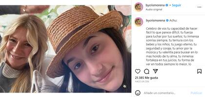 Cris Morena dedicó un emotivo video a su nieta por su cumpleaños número 17