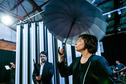 Un momento del ensayo previo al estreno de la ópera de Edelstein, en la Sala Cristal Sónico