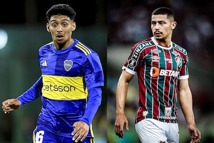 Cristian Medina de Boca y André del Fluminense. Díptico
