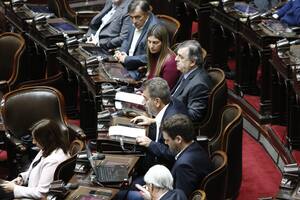 Cristian Ritondo y Mario Negri en la sesión especial en Diputados que convocó el Frente de todos