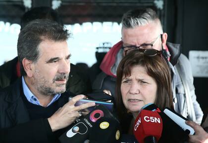 Cristian Ritondo y Patricia Bullrich, al salir de la reunión de Pro