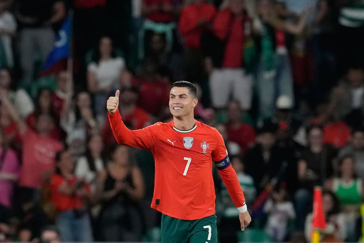Cristiano Ronaldo, a un paso de conseguir la clasificación de Portugal para el Mundial de 2026, que sería el sexto, y un récord, del delantero.