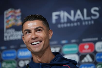 Cristiano Ronaldo en conferencia de prensa, de muy buen humor