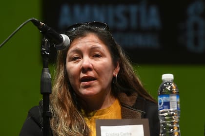 Cristina Castro, la madre de Facundo Astudillo, durante la conferencia de prensa