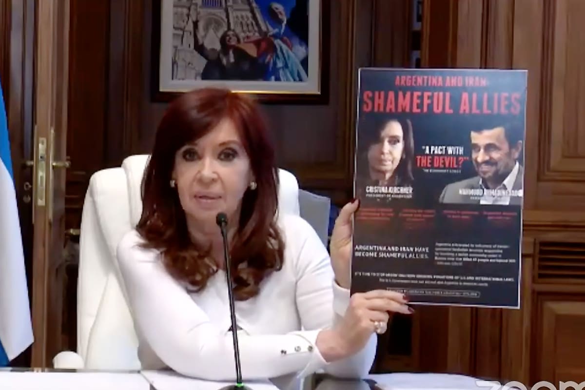 Cristina Fernández de Kirchner, cuando expuso por la acusación de encubrimiento por el Pacto con Irán