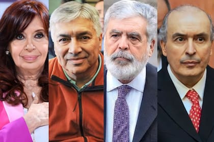 Cristina Fernández de Kirchner, Lázaro Baéz, Julio de Vido y José López, los principales exfuncionarios acusados en el caso Vialidad