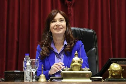 Cristina Fernández de Kirchner presidiendo la sesión especial en el Senado