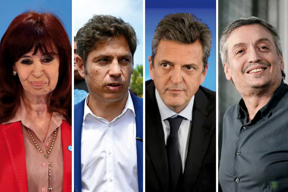 Cristina Kirchner, Axel Kicillof, Sergio Massa y Máximo Kirchner