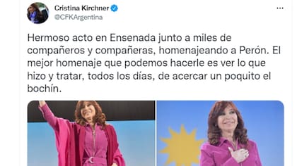 Cristina Kirchner dejó su mensaje en Twitter sin hacer mención directa a Martín Guzmán ni Alberto Fernández