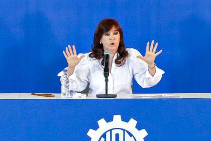 Cristina Kirchner durante el acto de la UOM en Pilar