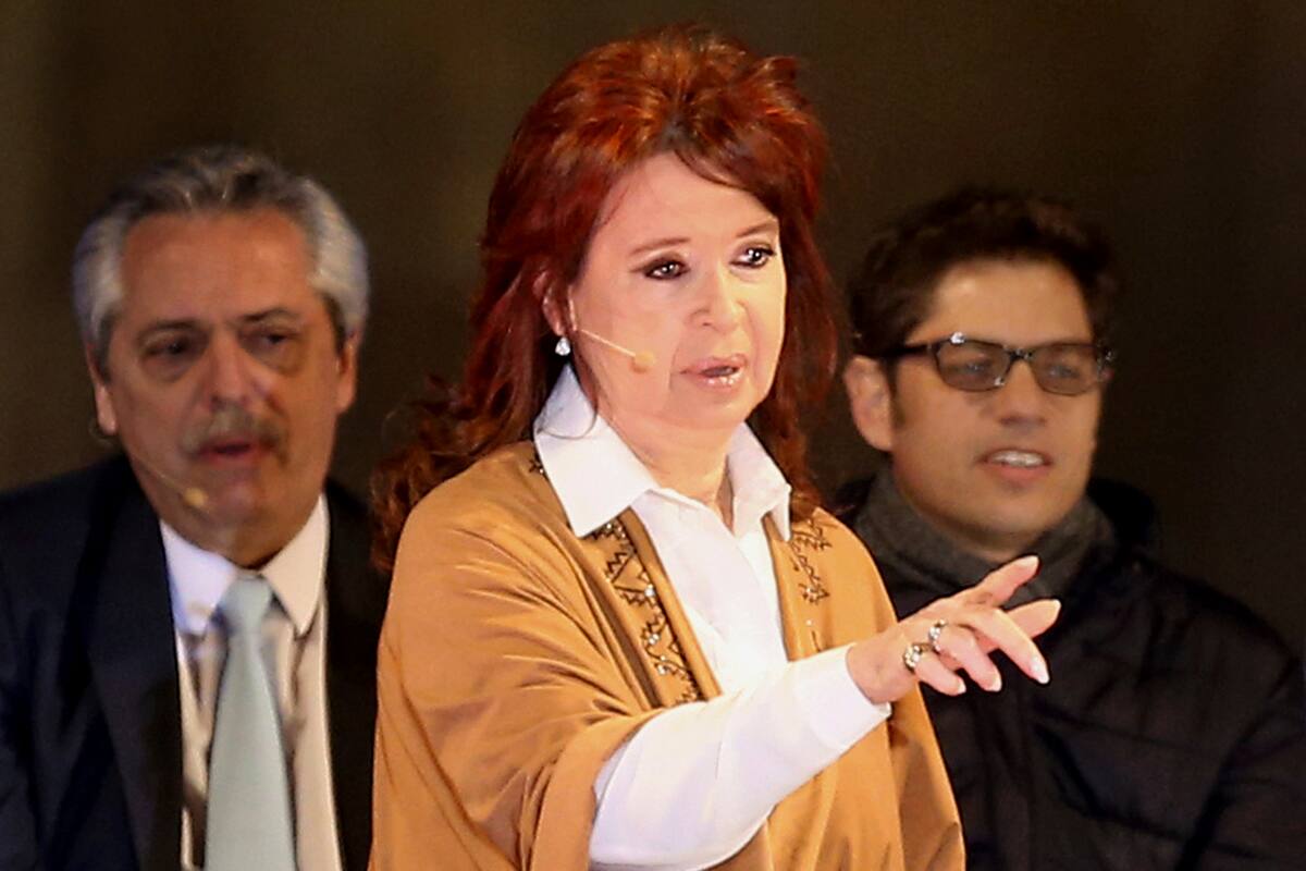 Cristina Kirchner durante el acto en Rosario