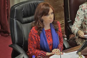 Cristina Kirchner durante la sesión virtual en el Congreso