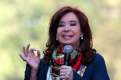 Cristina Kirchner en el acto de campaña de Axel Kicillof, en La Plata