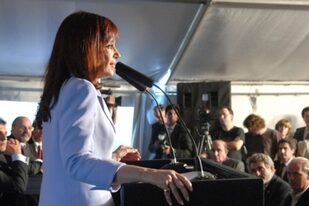 Cristina Kirchner en el anuncio de la finalización del sistema de AFJP el 21 de octubre de 2008.