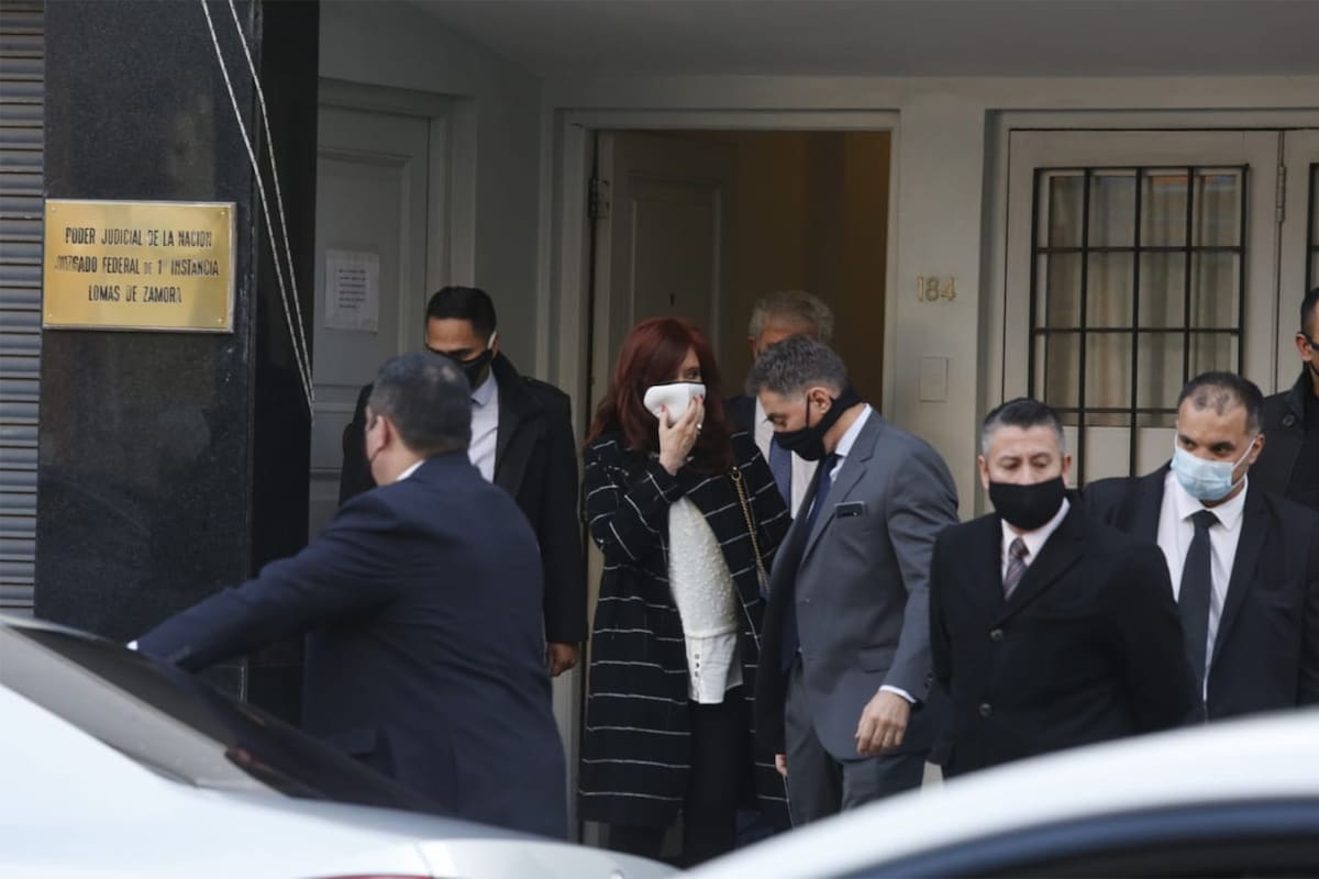 Cristina Kirchner, en los juzgados de Lomas de Zamora, el lunes, poco antes del anuncio de la intervención de Vicentin