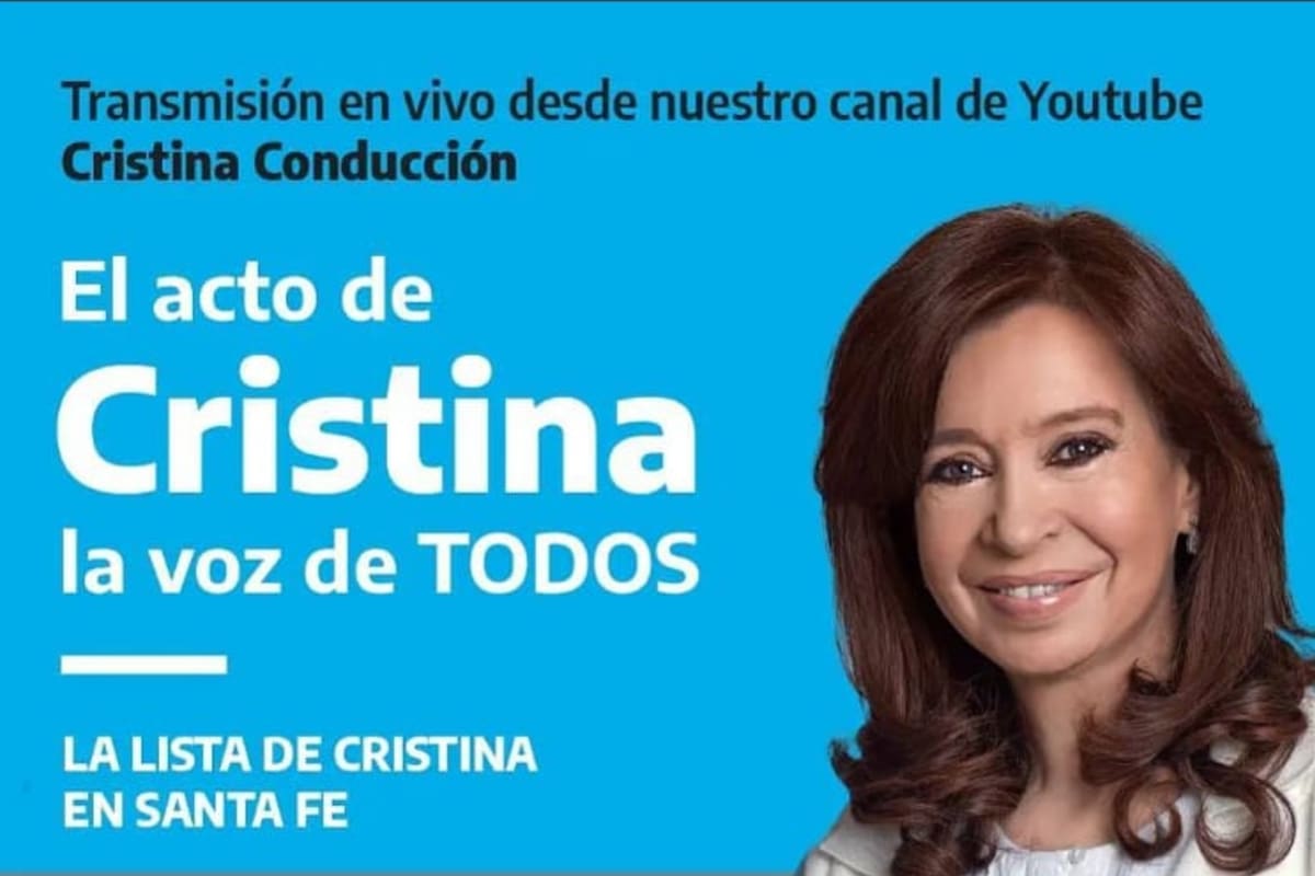 Cristina Kirchner faltó al acto virtual de apoyo a sus candidatos en Santa Fe