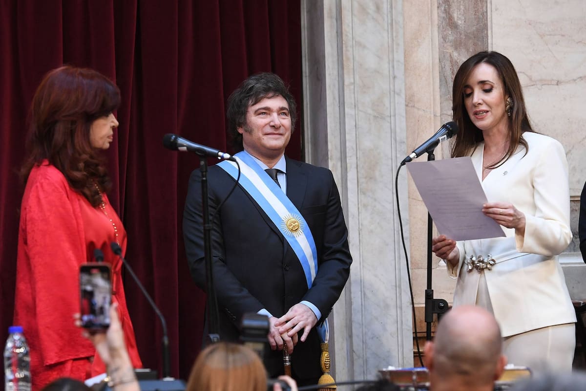 Cristina Kirchner, Javier Milei y Victoria Villarruel
