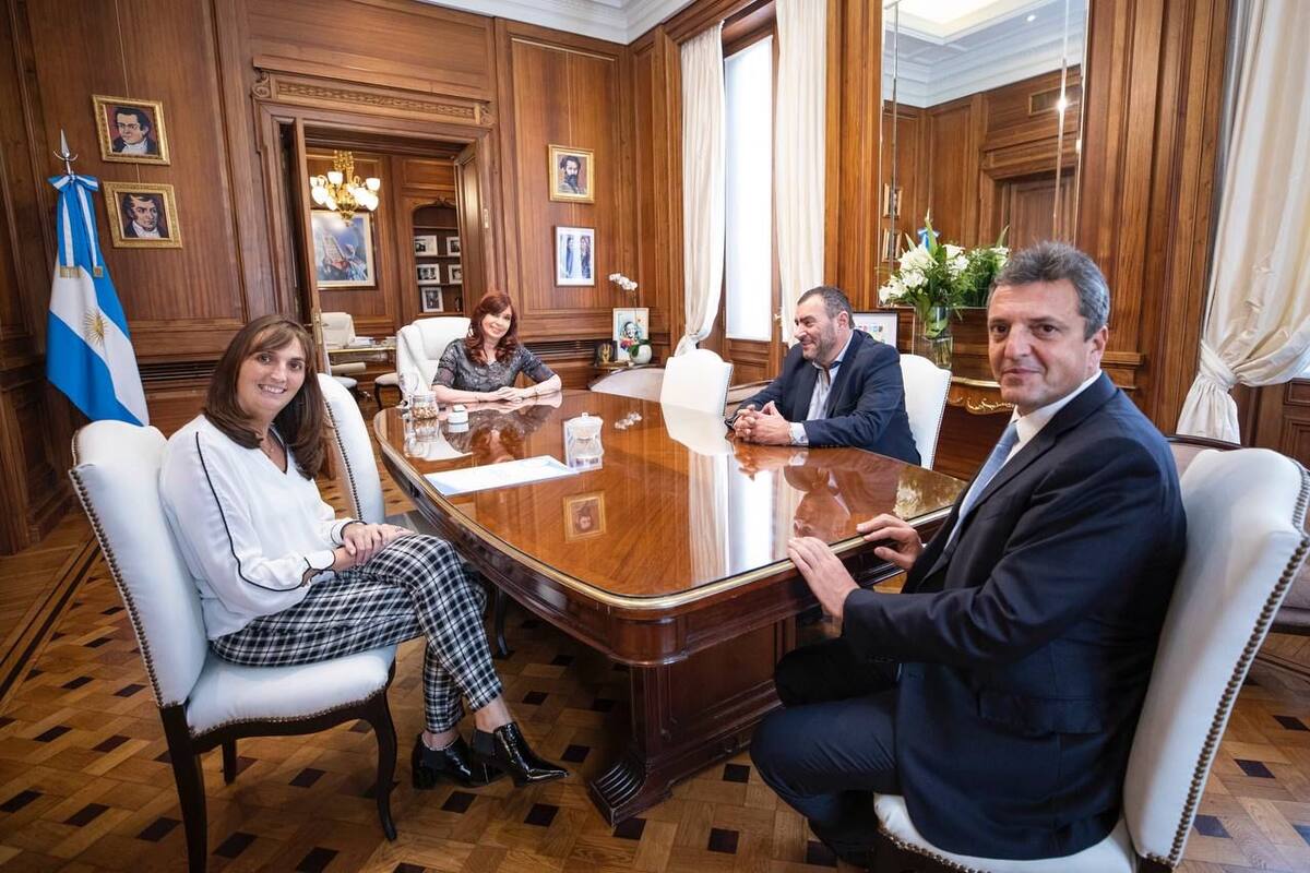 Cristina Kirchner junto a Sergio Massa, en su despacho