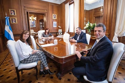 Cristina Kirchner junto a Sergio Massa, en su despacho