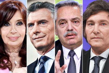 Cristina Kirchner, Mauricio Macri, Alberto Fernández y Javier Milei, bajo la luz de la opinión pública en sus primeros tres meses de mandato.