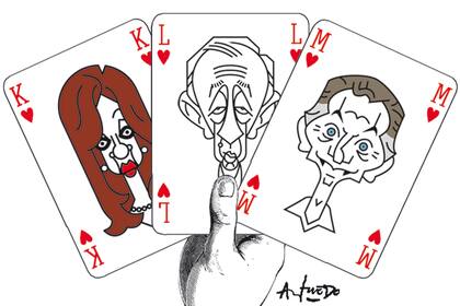 Cristina Kirchner, Roberto Lavagna y Mauricio Macri