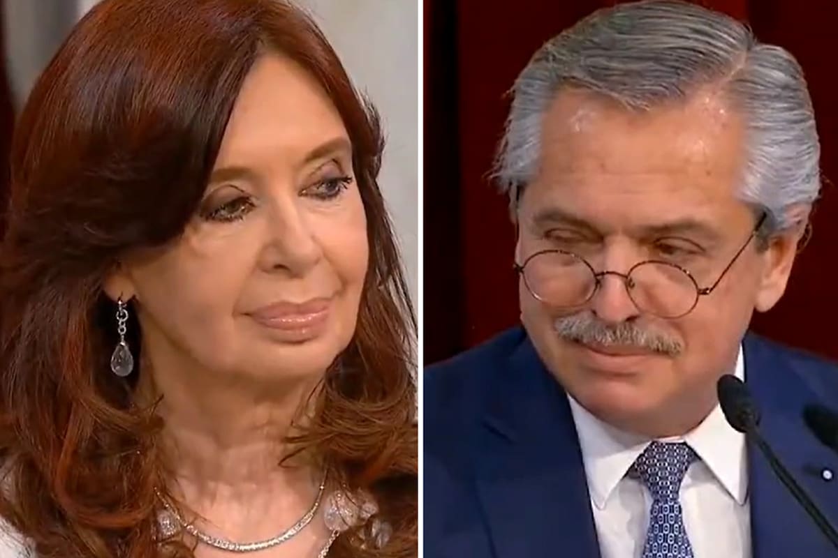 Cristina Kirchner y Alberto Fernández durante la Apertura del 140 período de sesiones legislativas