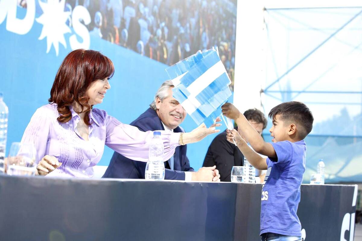 Cristina Kirchner y Alberto Fernández en el cierre de campaña del Frente de Todos