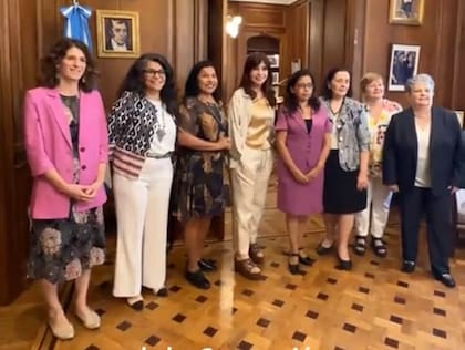 Cristina Kirchner y el comité de expertas de la OEA en el Senado