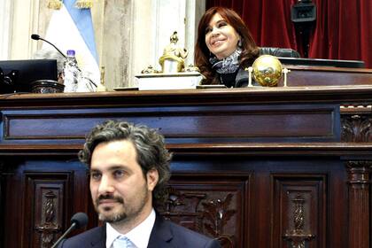 Cristina Kirchner y Santiago Cafiero en el Congreso